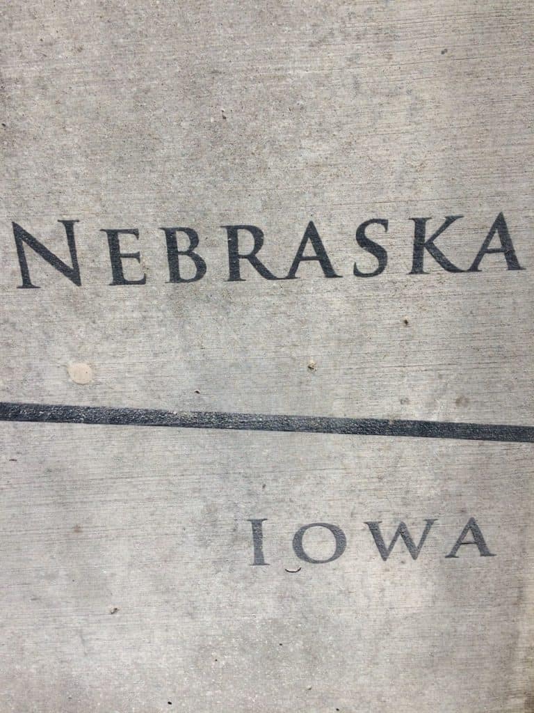 Nebraska and Iowa Border