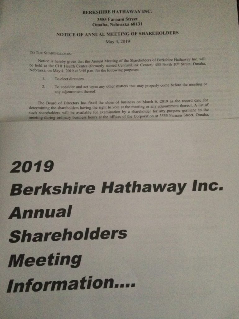 Berkshire Hathaway Annual Meeting Notice