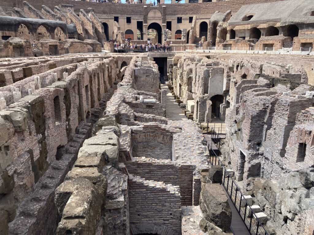 ground floor of the Collosseum in Rome