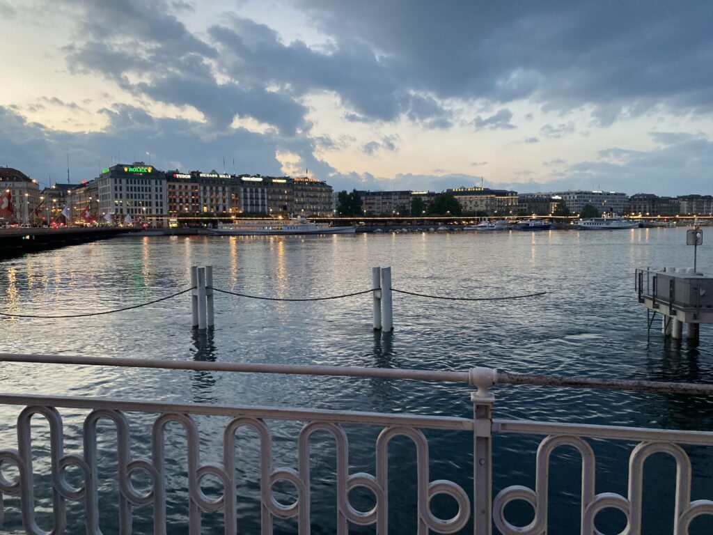 panorama view of Lake Geneva in Switzerland