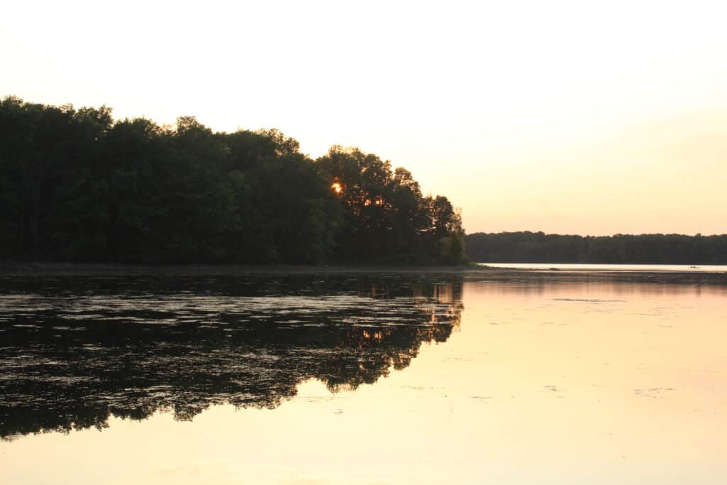 sunset on the water